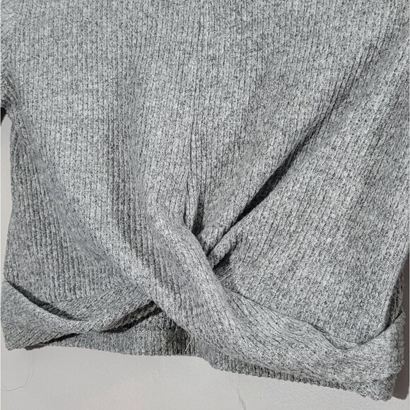Zara kids 9/10 girls gray long-sleeved twisted front crop top - Picture 4 of 4
